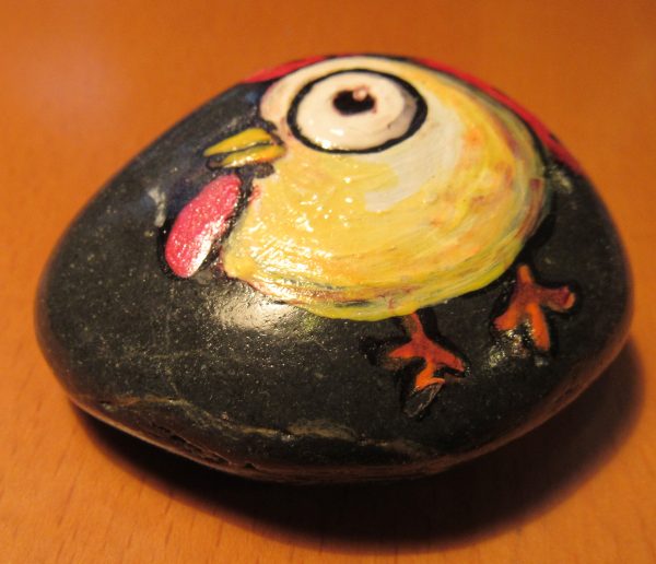 Rock Art Rooster by Artist Dahlia Ghaly