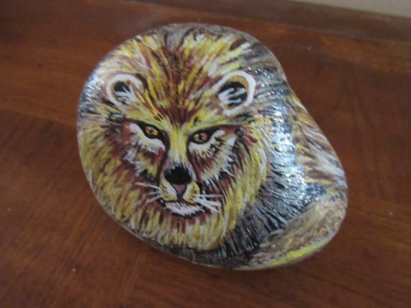 Rock Art Lion King by Artist Dahlia Ghaly