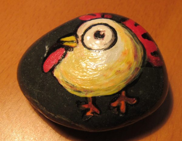 Rock Art Rooster by Artist Dahlia Ghaly