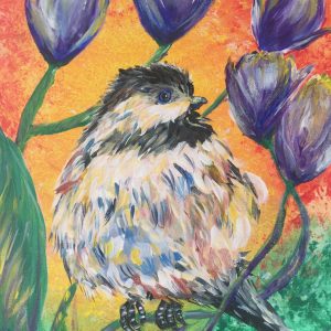 Canvas Painting Chirpy Birdy by Artist Dahlia Ghaly