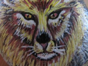 Rock Art Lion King by Artist Dahlia Ghaly