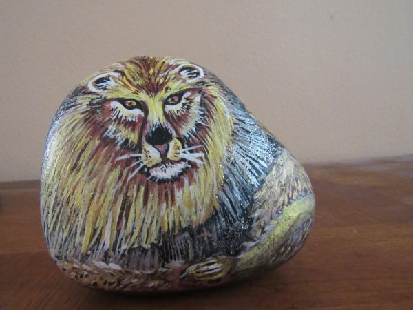 Rock Art Lion King by Artist Dahlia Ghaly