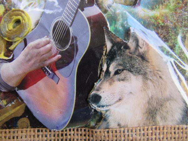 Collage art Wolf melody by artist dahlia ghaly