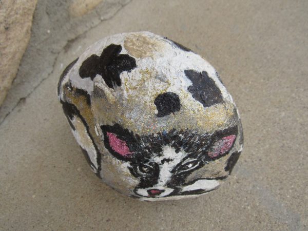 Rock Art Mrs. Pinky the Cow by Artist Dahlia Ghaly