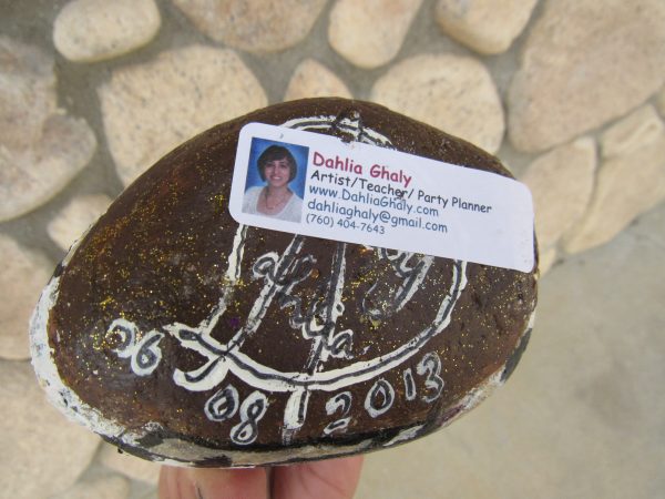 Rock Art Mrs. Pinky the Cow by Artist Dahlia Ghaly