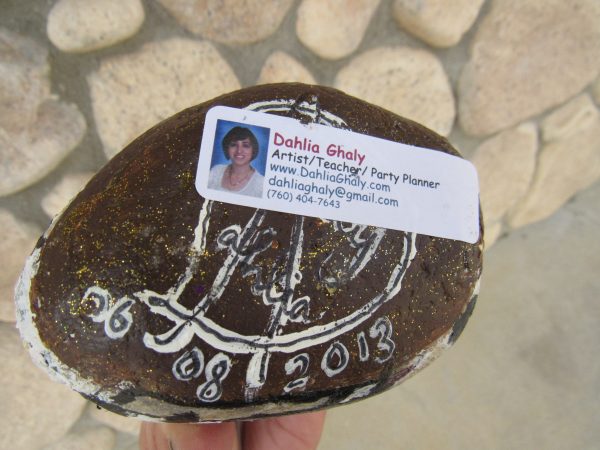 Rock Art Mrs. Pinky the Cow by Artist Dahlia Ghaly