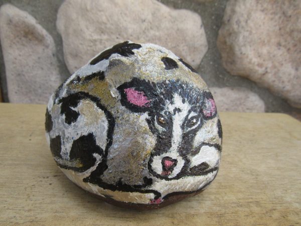 Rock Art Mrs. Pinky the Cow by Artist Dahlia Ghaly