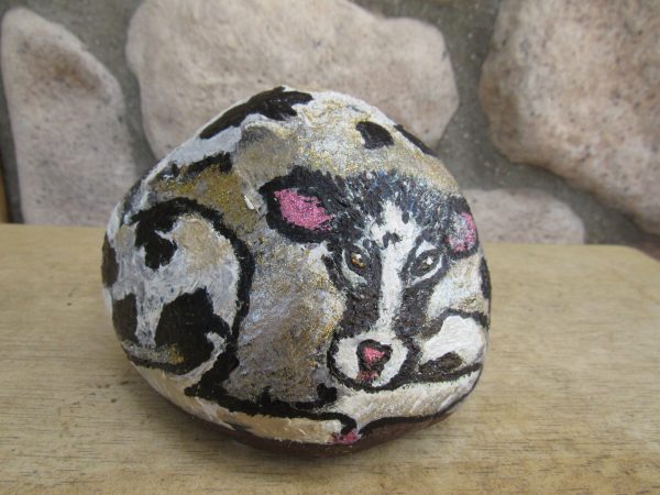 Rock Art Mrs. Pinky the Cow by Artist Dahlia Ghaly