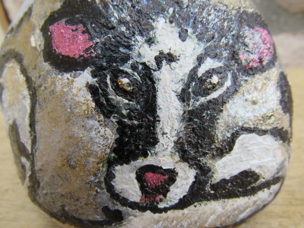 Rock Art Mrs. Pinky the Cow by Artist Dahlia Ghaly