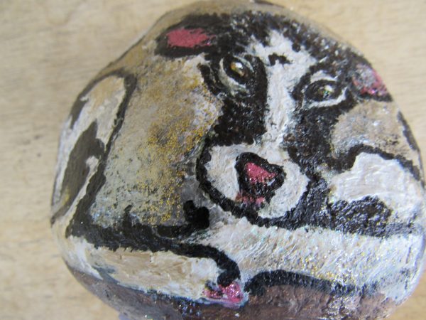 Rock Art Mrs. Pinky the Cow by Artist Dahlia Ghaly