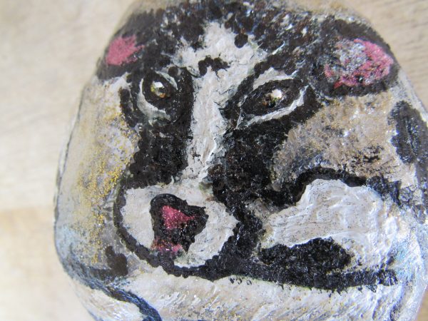 Rock Art Mrs. Pinky the Cow by Artist Dahlia Ghaly