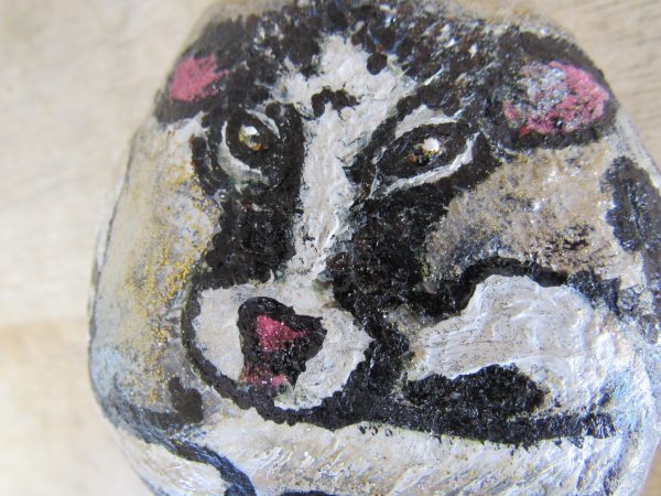 Rock Art Mrs. Pinky the Cow by Artist Dahlia Ghaly