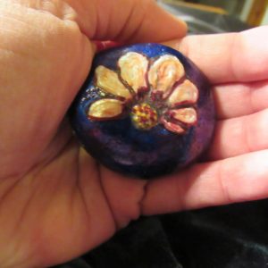 Hand-painted flower rock